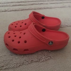 Women size 6 - 7 coral crocs